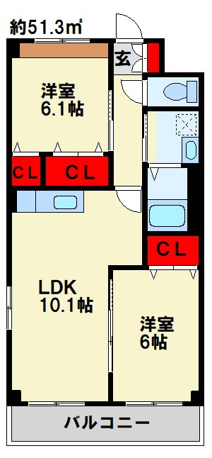 エトワールマサキ 106号室 間取り