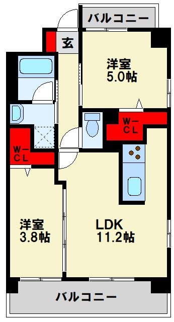コンダクトレジデンスSANGAMORI 605号室 間取り