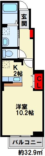KEI HOUSEⅡ 102号室 間取り