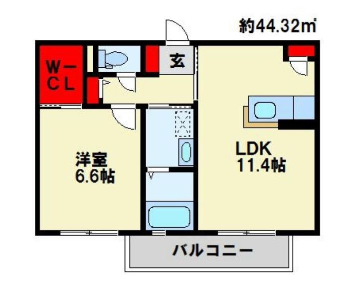 シャーメゾン朽網Ⅱ　A棟 102号室 間取り