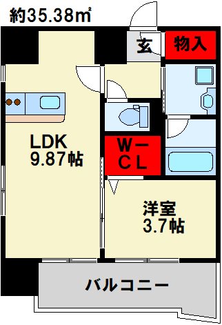 デザイナーズ　ざ・旦過 608号室 間取り