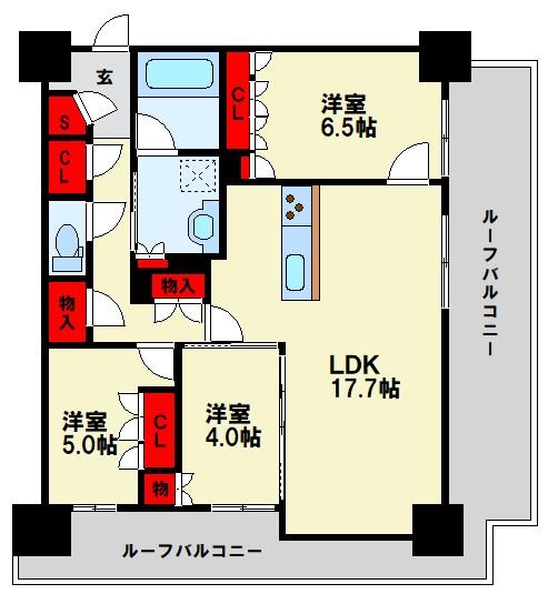 ザ・サンパーク小倉駅タワーレジデンス 302号室 間取り