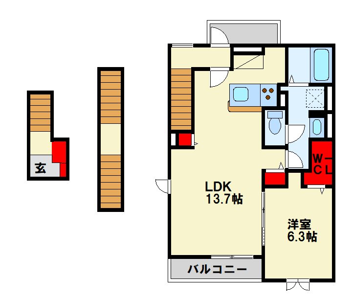 クオーレ 301号室 間取り