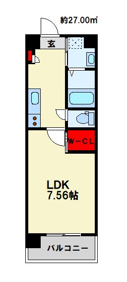 ハイネス徳力 702号室 間取り