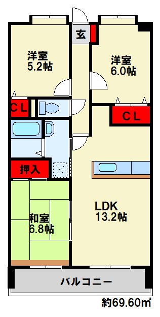 ミラドール F   402号室 間取り