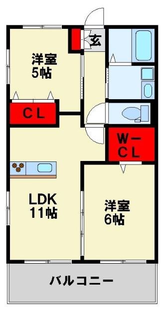 イル・ソーレK Ⅱ 102号室 間取り