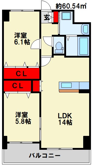 ビッグファミリー葛原 502号室 間取り