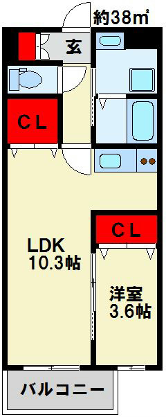 103号室 間取り