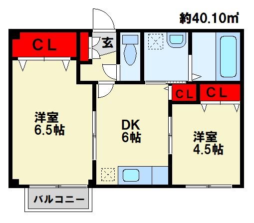 フィオーレ長行西 102号室 間取り