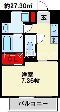 Studie 小倉離宮 707号室 間取り
