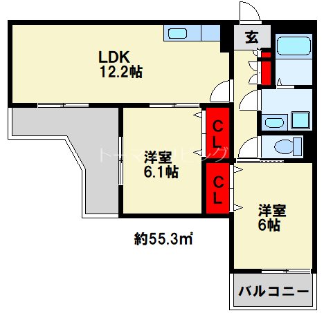 フェルト14  203号室 間取り