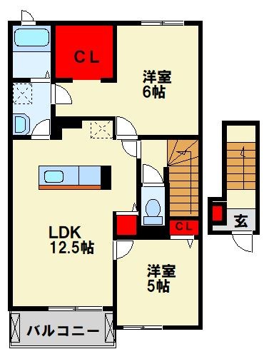 パストラル A棟 203号室 間取り