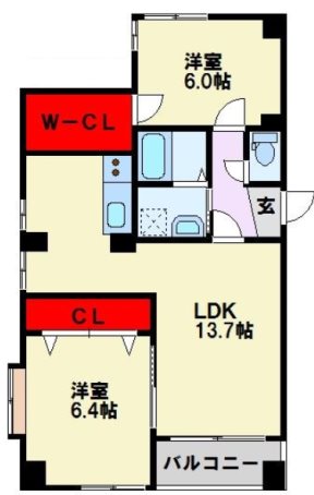 フラワースポット 403号室 間取り