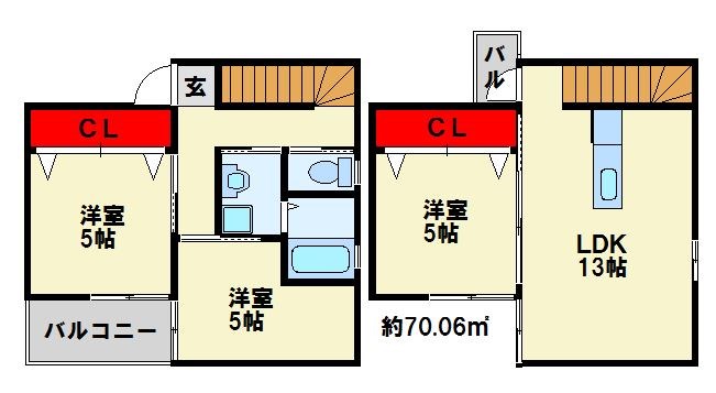 パークサイドコートB棟 間取り
