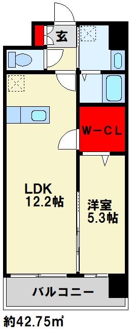 ギャラン中央  1303号室 間取り