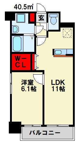 エヴァーグリーンR   607号室 間取り