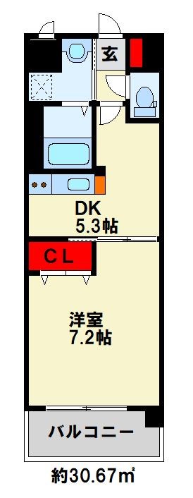 ハミングバード上吉田 203号室 間取り