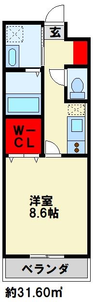 ダヴィデ 107号室 間取り