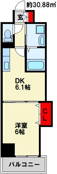THE SQUARE・Suite Residence 406号室 間取り