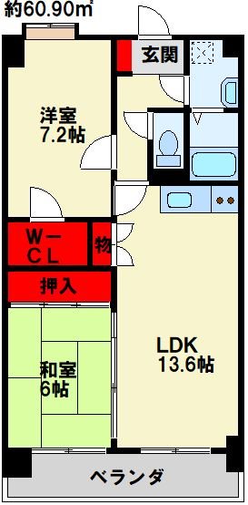 ルシオーレ 102号室 間取り