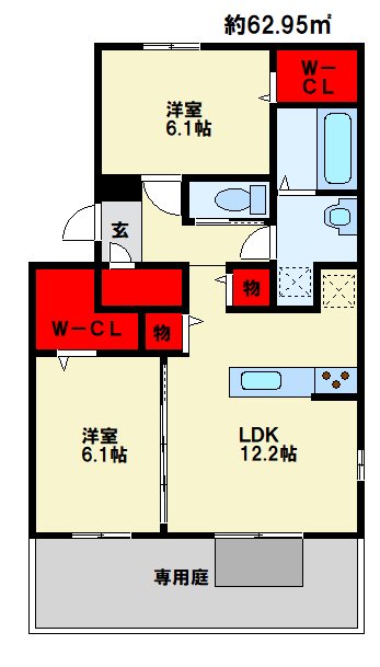 La Maison　NAKAI 301号室 間取り