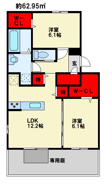 La Maison　NAKAI 302号室 間取り