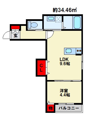 Ellina貴船Ⅲ 間取り図