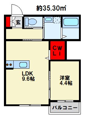 Ellina貴船Ⅲ 303号室 間取り