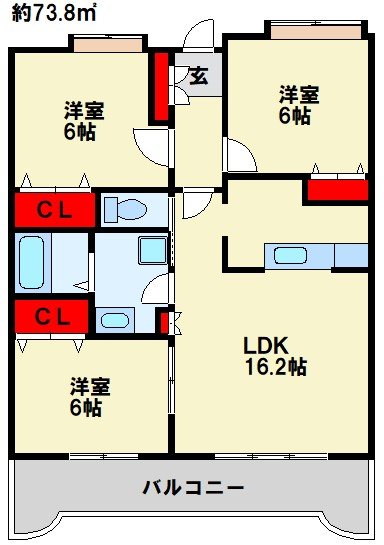 アンジェロポストⅡ 502号室 間取り