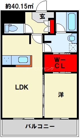 サンシャインタワー三萩野 401号室 間取り