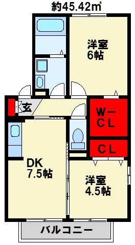 シャトン・アイ　B棟 201号室 間取り