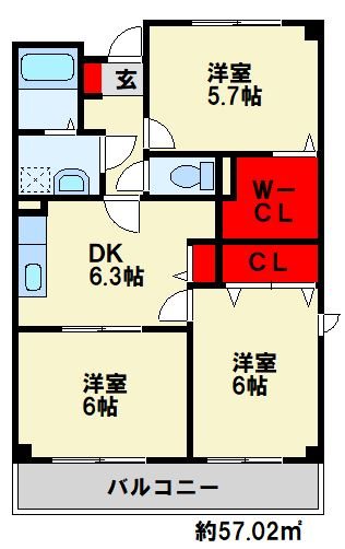 ハイツピュアティ 301号室 間取り
