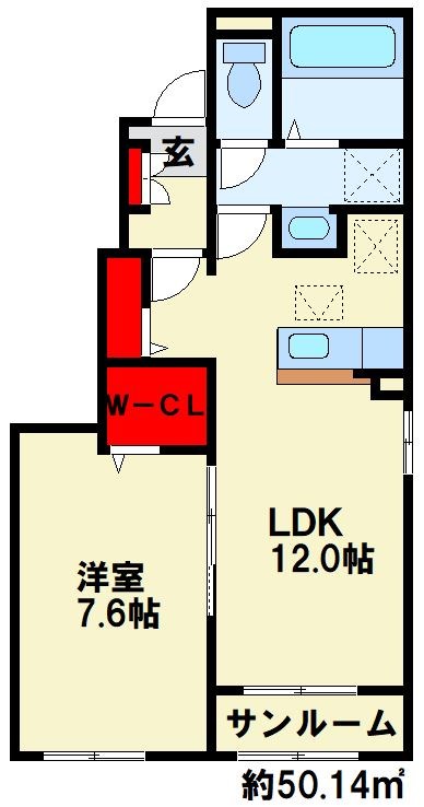 レジデンス　ソレイユ 105号室 間取り