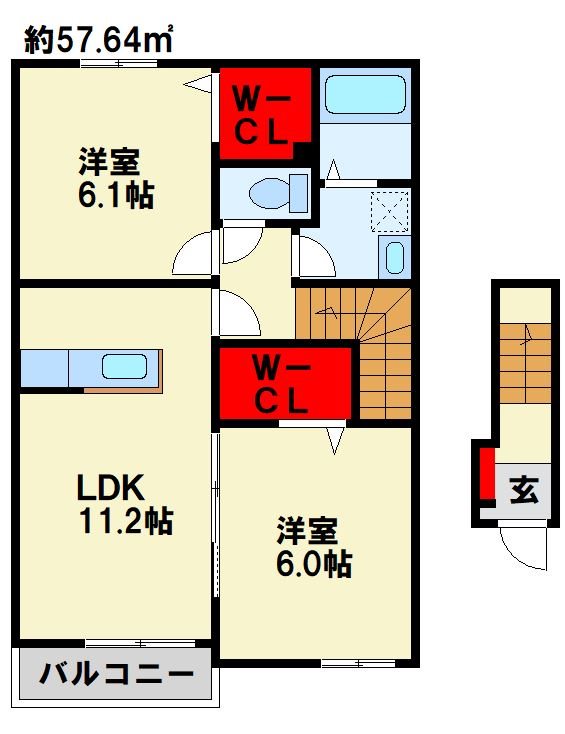 ボヌールKM　B棟 間取り図