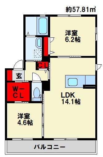 サンヒルズ華里 A棟 間取り図