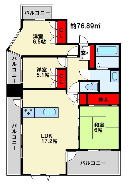 エクレールマルシェ柳町 間取り図