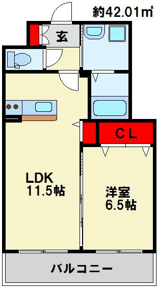 サンシャイン十番館.曽根  802号室 間取り