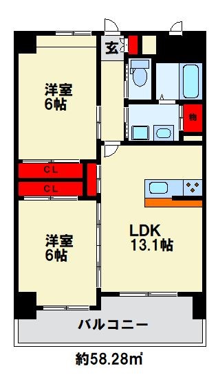 ピースグレース 703号室 間取り