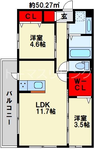 KURASU＋ 305号室 間取り