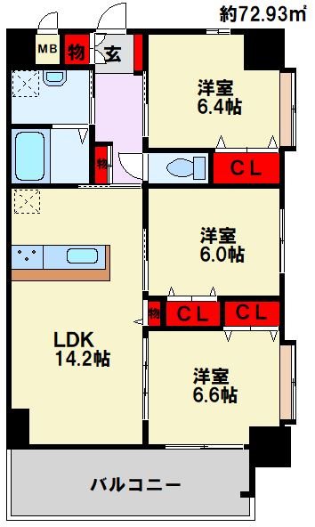 TGボナール浅川台 A棟 101号室 間取り