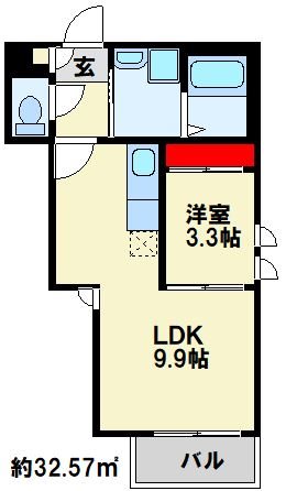REGALEST折尾 201号室 間取り