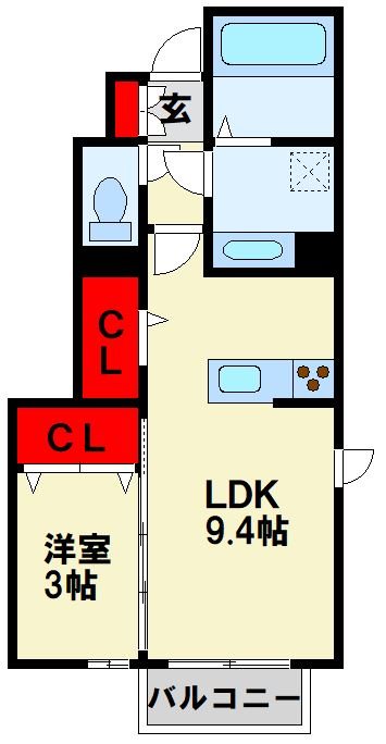 K&T 101号室 間取り