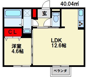 イオメール折尾 A棟 306号室 間取り