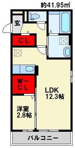 リアン ド ファミーユ A棟  201号室 間取り