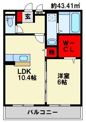 リアン ド ファミーユ A棟  202号室 間取り