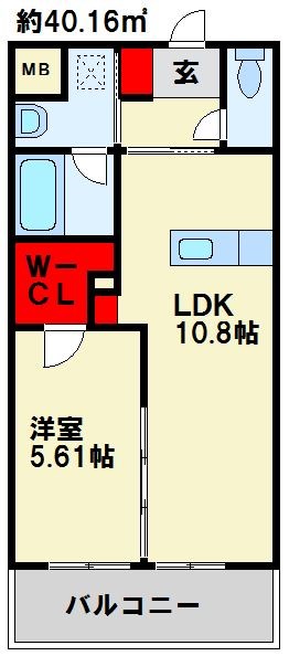 グランドツイン黒崎 B棟 1009号室 間取り