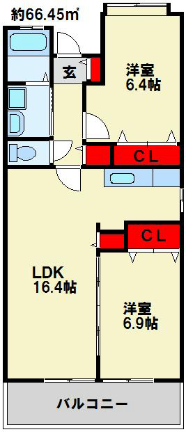 クラシオン木町　21棟  701号室 間取り