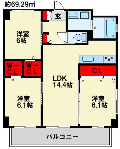 CENTER　MARK　IBORI 701号室 間取り