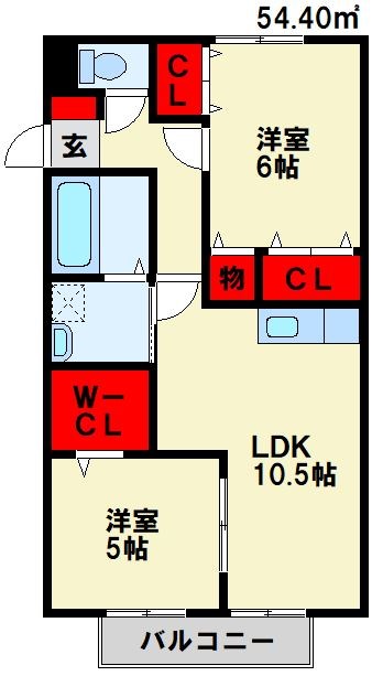 ヒルズリバーサイド C棟  103号室 間取り