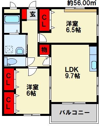 グレイス田仲 202号室 間取り
